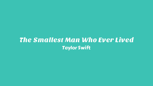 Taylor Swift – The Smallest Man Who Ever Lived Lyrics