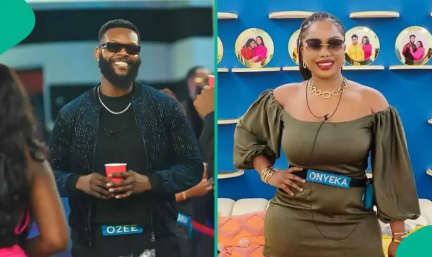 BBNaija S9: Reactions as Ozee finally kisses Onyeka during pool party [VIDEO]